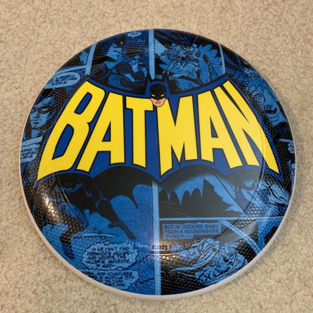 Batman Logo Blue White 10" Frisbee Disk Comic Strips 2015 Throne DC Comics Day6
